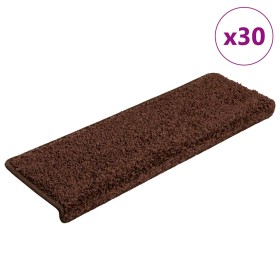 Alfombrillas para escaleras 30 unidades 65x21x4 cm Marrón Borde Rectangular en Hogar | Comprar online en Foru.es