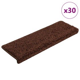 Alfombrillas para escaleras 30 unidades 65x21x4 cm Marrón Borde Rectangular en Hogar | Comprar online en Foru.es