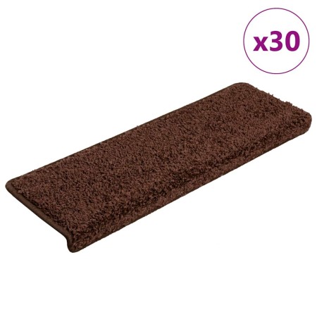 Alfombrillas para escaleras 30 unidades 65x21x4 cm Marrón Borde Rectangular en Hogar | Comprar online en Foru.es