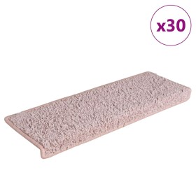 Alfombrillas para escaleras 30 unidades 65x21x4 cm Blanco y rosa Borde rectangular en Hogar | Comprar online en Foru.es