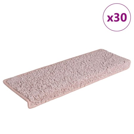 Alfombrillas para escaleras 30 unidades 65x21x4 cm Blanco y rosa Borde rectangular en Hogar | Comprar online en Foru.es