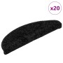 Alfombrillas para escaleras 20 unidades 56x17x3 cm Negro Semicircular en Hogar | Comprar online en Foru.es