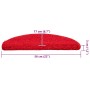 Alfombrillas para escaleras 20 unidades 56x17x3 cm Rojo Semicircular en Hogar | Comprar online en Foru.es