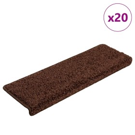 Alfombrillas para escaleras 20 unidades 65x21x4 cm Marrón Borde Rectangular en Hogar | Comprar online en Foru.es