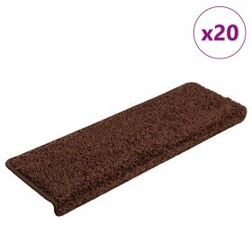 Alfombrillas para escaleras 20 unidades 65x21x4 cm Marrón Borde Rectangular en Hogar | Comprar online en Foru.es
