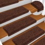 Alfombrillas para escaleras 20 unidades 65x21x4 cm Marrón Borde Rectangular en Hogar | Comprar online en Foru.es