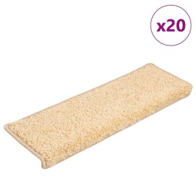 Alfombrillas para escaleras 20 unidades 65x21x4 cm color crema borde rectangular en Hogar | Comprar online en Foru.es