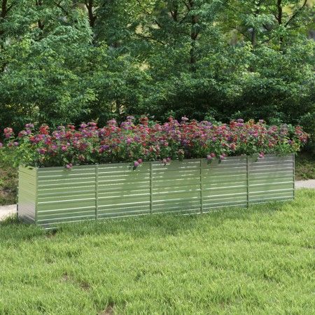 Arriate de acero galvanizado plateado 400x80x77 cm de vidaXL, Maceteros y jardineras - Ref: Foro24-316900, Precio: 126,97 €, ...