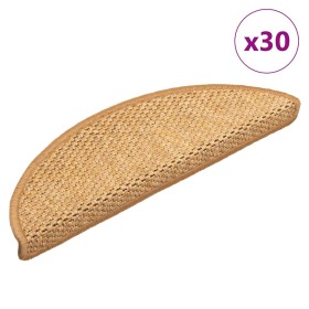 Alfombra autoadhesiva escalera sisal 30 uds 56x17x3 cm sisal en Hogar | Comprar online en Foru.es