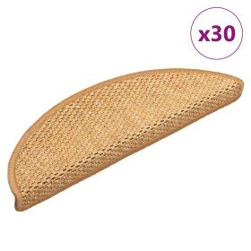 Alfombra autoadhesiva escalera sisal 30 uds 56x17x3 cm sisal en Hogar | Comprar online en Foru.es