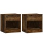Mesitas de noche 2 unidades con cajón roble ahumado de vidaXL, Mesitas de noche - Ref: Foro24-342586, Precio: 58,26 €, Descue...