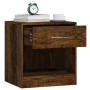 Mesitas de noche 2 unidades con cajón roble ahumado de vidaXL, Mesitas de noche - Ref: Foro24-342586, Precio: 58,26 €, Descue...