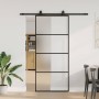 Puerta corredera con set herrajes negro 90x205 cm vidrio ESG en Puertas | Comprar online en Foru.es
