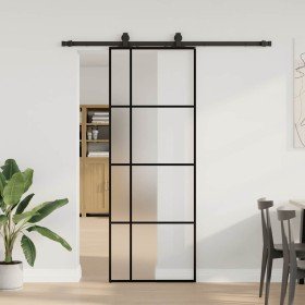 Puerta corredera con juego herrajes negro 76x205 cm ESG vidrio en Puertas | Comprar online en Foru.es
