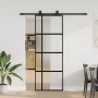 Puerta corredera con herrajes negro 76x205 cm vidrio templado en Puertas | Comprar online en Foru.es