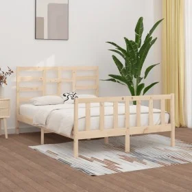 Solid pine wood bed frame 140x200 cm by vidaXL, Beds and slatted bases - Ref: Foro24-3107613, Price: 124,44 €, Discount: %