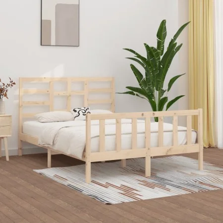 Bettgestell aus massivem Kiefernholz, 140 x 200 cm von vidaXL, Betten und Lattenroste - Ref: Foro24-3107613, Preis: 124,44 €,...