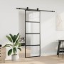 Puerta corredera con herrajes negro 76x205 cm vidrio templado en Puertas | Comprar online en Foru.es
