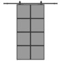 Puerta corredera herrajes negro 102,5x205 cm vidrio templado en Puertas | Comprar online en Foru.es