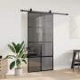 Puerta corredera herrajes negro 102,5x205 cm vidrio templado en Puertas | Comprar online en Foru.es