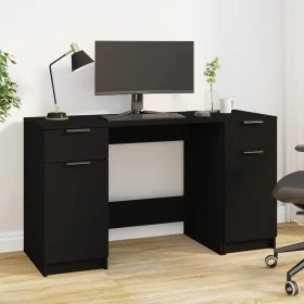 Escritorio con armario lateral madera contrachapada negro de vidaXL, Escritorios - Ref: Foro24-3115909, Precio: 189,18 €, Des...