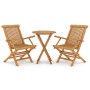 Juego de comedor para jardín 3 piezas madera maciza de teca en Conjuntos de jardín | Comprar online en Foru.es