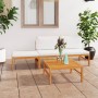 Set de muebles de jardín 4 pzas madera de teca y cojines crema en Conjuntos de jardín | Comprar online en Foru.es