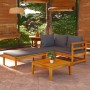 Muebles de jardín 3 pzas cojines gris oscuro madera de acacia en Conjuntos de jardín | Comprar online en Foru.es