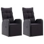 Sillones de jardín reclinables con cojines 2 uds ratán PE negro de vidaXL, Sillas de jardín - Ref: Foro24-319544, Precio: 336...