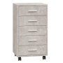 Cajonera con ruedas madera contrachapada gris hormigón de vidaXL, Taquillas y armarios de almacenamiento - Ref: Foro24-342672...