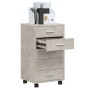 Cajonera con ruedas madera contrachapada gris hormigón de vidaXL, Taquillas y armarios de almacenamiento - Ref: Foro24-342672...