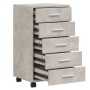Cajonera con ruedas madera contrachapada gris hormigón de vidaXL, Taquillas y armarios de almacenamiento - Ref: Foro24-342672...