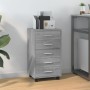 Cajonera con ruedas madera contrachapada gris Sonoma de vidaXL, Taquillas y armarios de almacenamiento - Ref: Foro24-342675, ...
