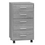 Cajonera con ruedas madera contrachapada gris Sonoma de vidaXL, Taquillas y armarios de almacenamiento - Ref: Foro24-342675, ...