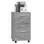 Cajonera con ruedas madera contrachapada gris Sonoma de vidaXL, Taquillas y armarios de almacenamiento - Ref: Foro24-342675, ...