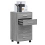 Cajonera con ruedas madera contrachapada gris Sonoma de vidaXL, Taquillas y armarios de almacenamiento - Ref: Foro24-342675, ...