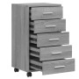 Cajonera con ruedas madera contrachapada gris Sonoma de vidaXL, Taquillas y armarios de almacenamiento - Ref: Foro24-342675, ...