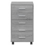 Cajonera con ruedas madera contrachapada gris Sonoma de vidaXL, Taquillas y armarios de almacenamiento - Ref: Foro24-342675, ...