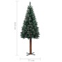 Árbol de Navidad estrecho con madera real y nieve 210 cm verde de vidaXL, Arboles de navidad - Ref: Foro24-320962, Precio: 81...