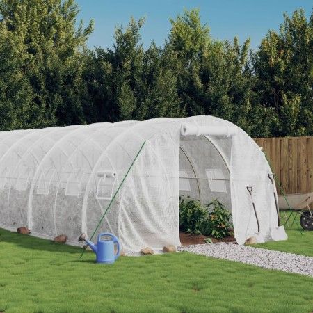 Invernadero con estructura de acero blanco 24 m² 8x3x2 m de vidaXL, Invernaderos - Ref: Foro24-3188052, Precio: 301,10 €, Des...