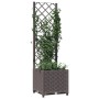 Jardinera con enrejado PP marrón 40x40x136 cm de vidaXL, Maceteros y jardineras - Ref: Foro24-318259, Precio: 54,93 €, Descue...