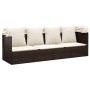 Sofá tumbona de jardín con toldo cojines ratán sintético marrón de vidaXL, Tumbonas - Ref: Foro24-319567, Precio: 240,72 €, D...