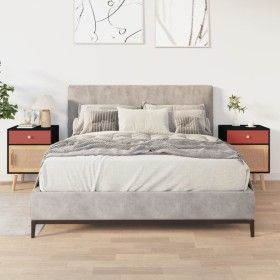 Mesitas de noche 2 uds madera contrachapada negro 40x30x55 cm de vidaXL, Mesitas de noche - Ref: Foro24-352145, Precio: 122,5...