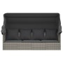 Sofá tumbona de jardín con toldo cojines ratán sintético gris de vidaXL, Tumbonas - Ref: Foro24-319568, Precio: 263,11 €, Des...