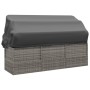 Sofá tumbona de jardín con toldo cojines ratán sintético gris de vidaXL, Tumbonas - Ref: Foro24-319568, Precio: 263,11 €, Des...