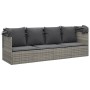 Sofá tumbona de jardín con toldo cojines ratán sintético gris de vidaXL, Tumbonas - Ref: Foro24-319568, Precio: 263,11 €, Des...