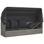 Sofá tumbona de jardín con toldo cojines ratán sintético gris de vidaXL, Tumbonas - Ref: Foro24-319568, Precio: 263,11 €, Des...