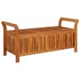 Banco almacenaje jardín con cojín madera maciza de acacia 126cm de vidaXL, Bancos de jardín - Ref: Foro24-319715, Precio: 175...