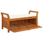 Banco almacenaje jardín con cojín madera maciza de acacia 126cm de vidaXL, Bancos de jardín - Ref: Foro24-319715, Precio: 175...
