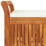 Banco almacenaje jardín con cojín madera maciza de acacia 126cm de vidaXL, Bancos de jardín - Ref: Foro24-319715, Precio: 175...